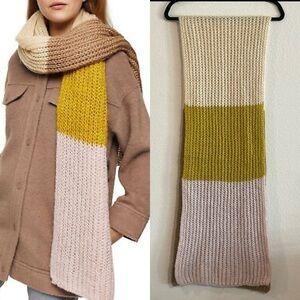 Topshop Women’s Knit Scarf Multicolor Colorblock Cottagecore Comfy